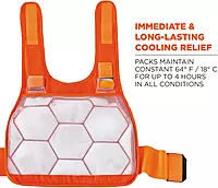Ergodyne Chill-Its 6215 Premium FR Phase Change Cooling Vest, Large/X-Large, Orange