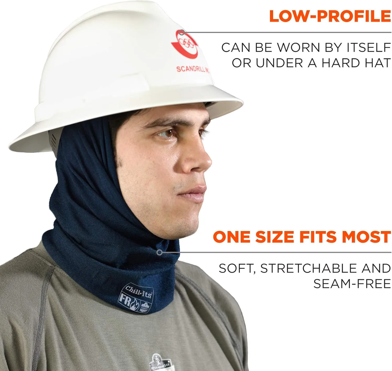 Ergodyne Chill-Its 6486 Fire Resistant Headband, Multifunctional Headwear, Moisture-Wicking, Navy, 10 x 8 x 0.5 Inch