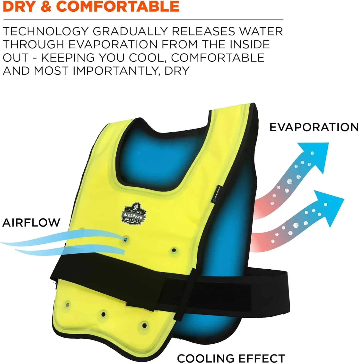 ERGODYNE Chill-Its 6687 Dry Evaporative Cooling Vest