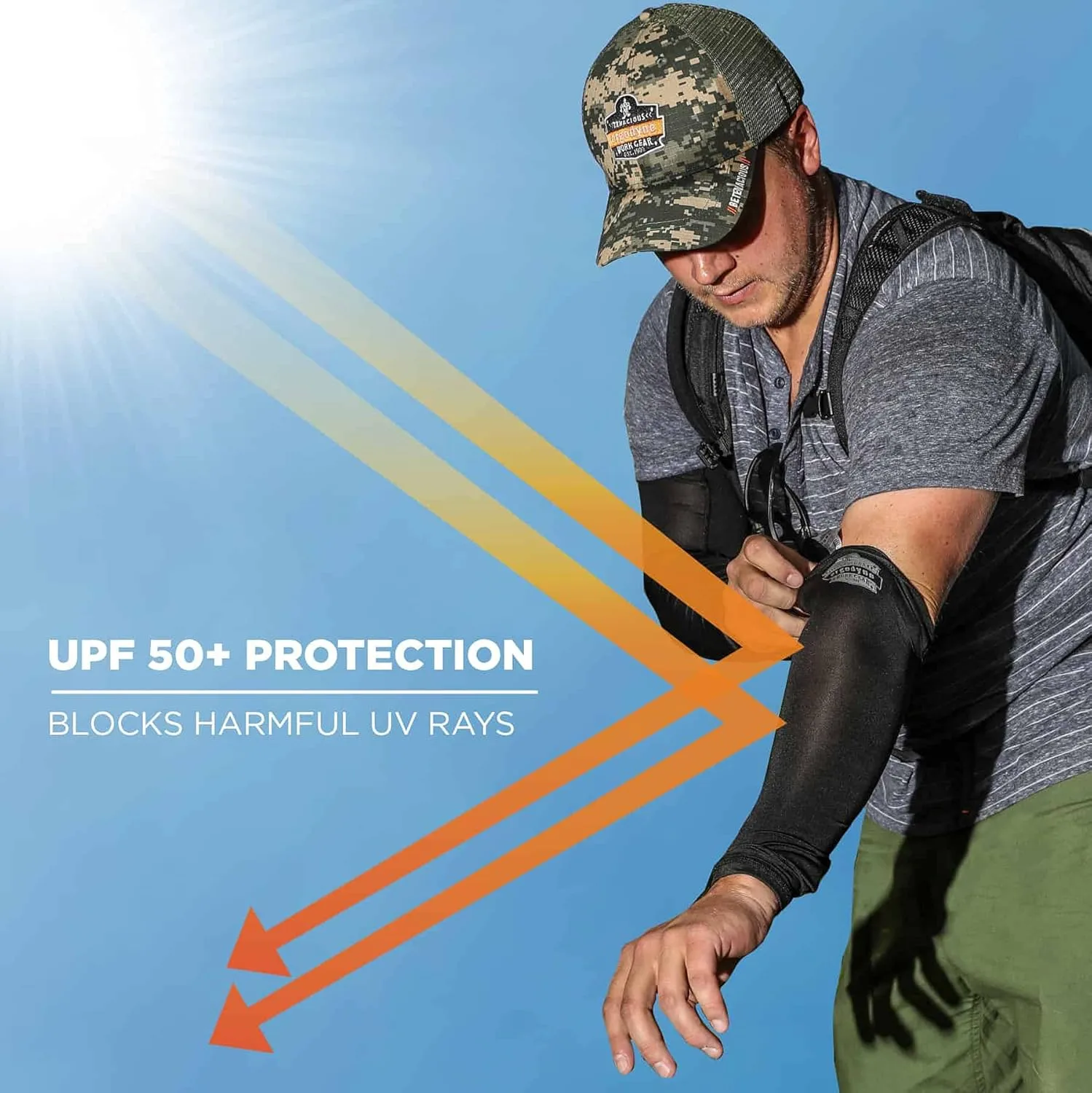 ERGODYNE Chill-Its 6690 Cooling Arm Sleeves, UPF 50+ Sun Protection