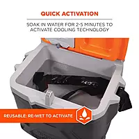 Ergodyne Chill-Its 6702 Evaporative Cooling Bandanas, Black, Pack Of 12 Bandanas