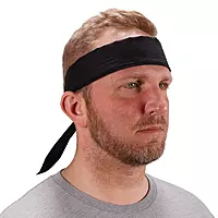 Ergodyne Chill-Its 6702 Evaporative Cooling Bandanas, Black, Pack Of 12 Bandanas