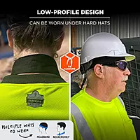 Ergodyne Chill-Its 6702 Evaporative Cooling Bandanas, Black, Pack Of 12 Bandanas