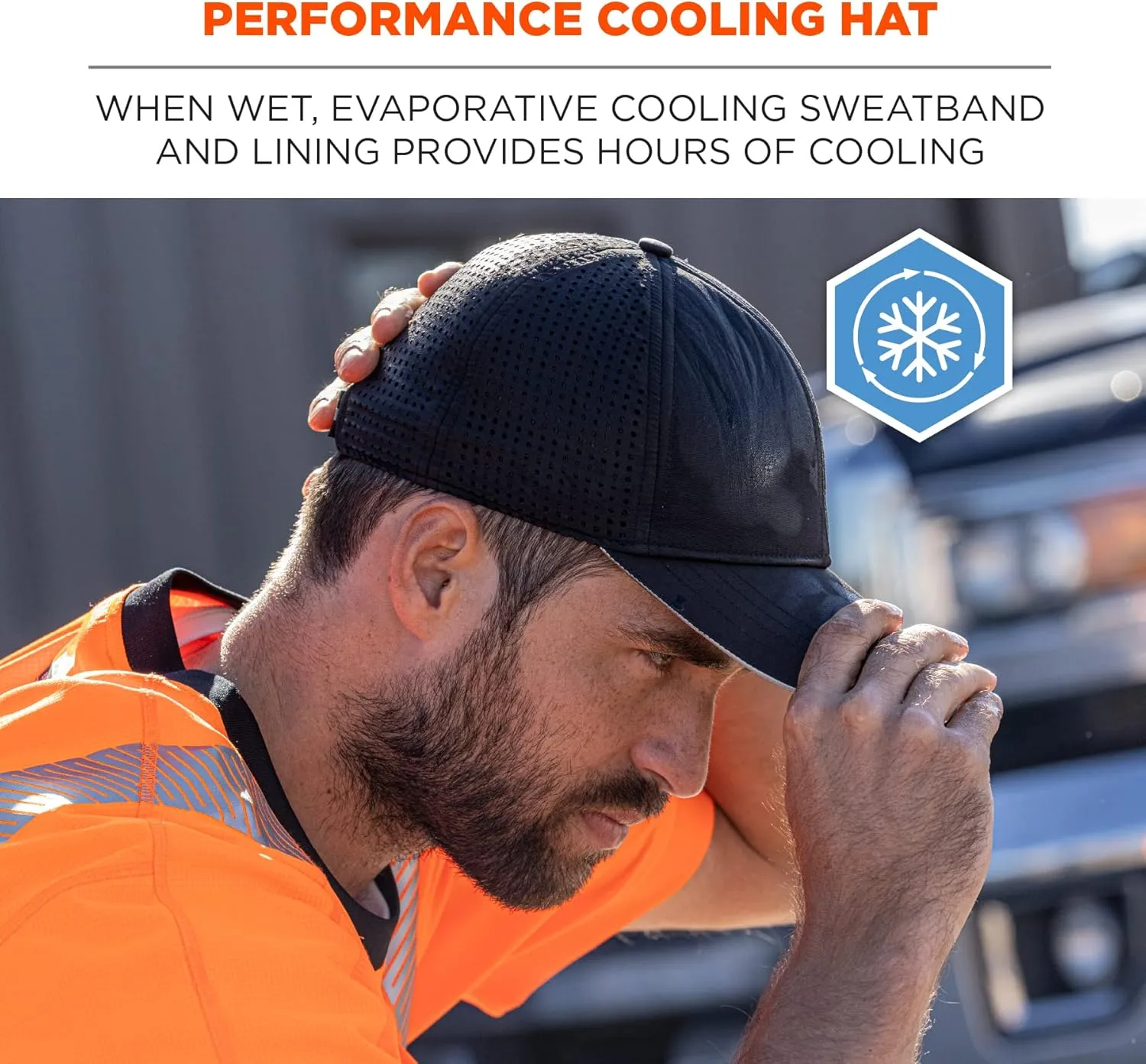 Ergodyne Standard Performance Cooling Baseball Hat, Black