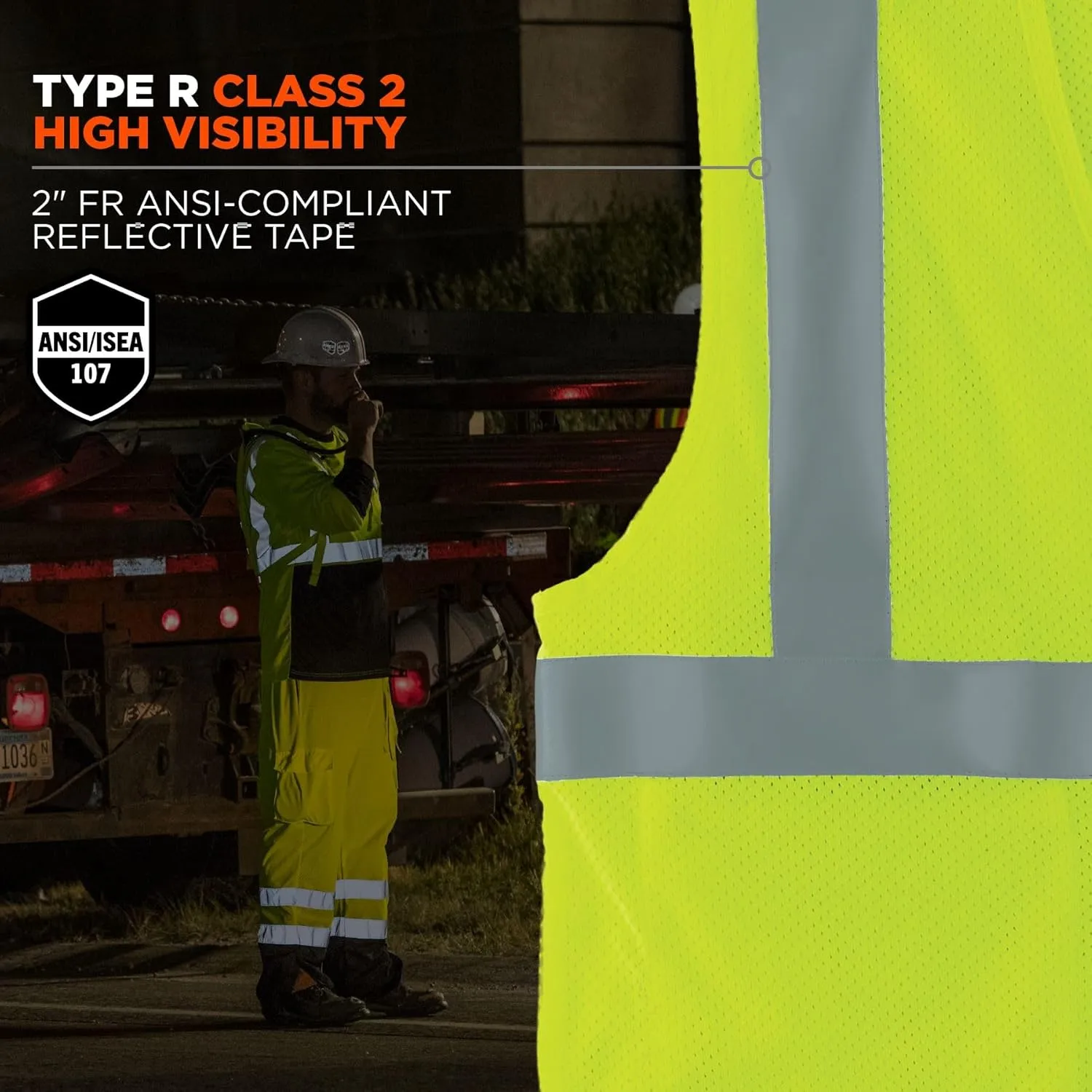 ERGODYNE GloWear 8263FRHL Hi-Vis Flame Resistant Safety Vest - Type R Class 2