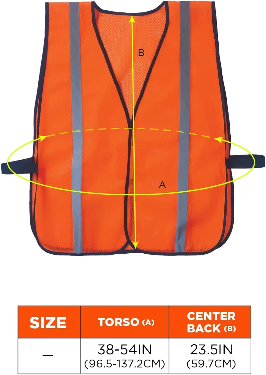 Ergodyne GloWear 8020HL Non-Certified Reflective High Visibility Vest, One Size Orange Non-certified Standard Vest
