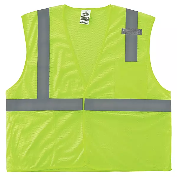 Ergodyne GloWear 8210HL Mesh Hi-Vis Safety Vest, Type R Class 2, Lime, X-Small