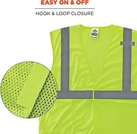 Ergodyne GloWear 8210HL Mesh Hi-Vis Safety Vest, Type R Class 2, Lime, X-Small