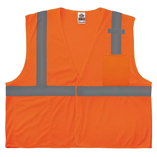 Ergodyne GloWear 8210HL Reflective Safety Vest, High Visibility Mesh, Interior and Exterior Pocket, Class 2, Type R