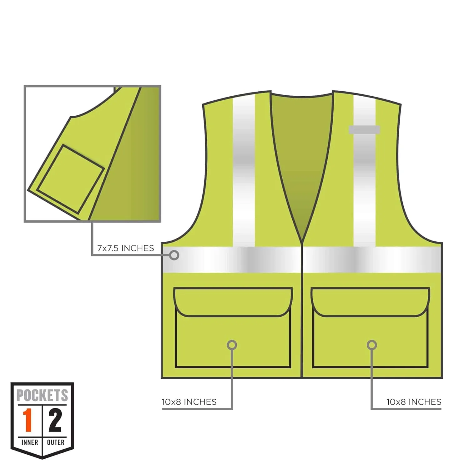 Ergodyne GloWear Safety Vest, Mesh 8220HL, Type R Class 2, 4X/5X, Lime
