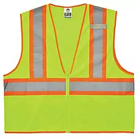 Ergodyne GloWear 8229Z ANSI Economy Two-Tone High Visibility Lime Safety Vest, 2XL/3XL