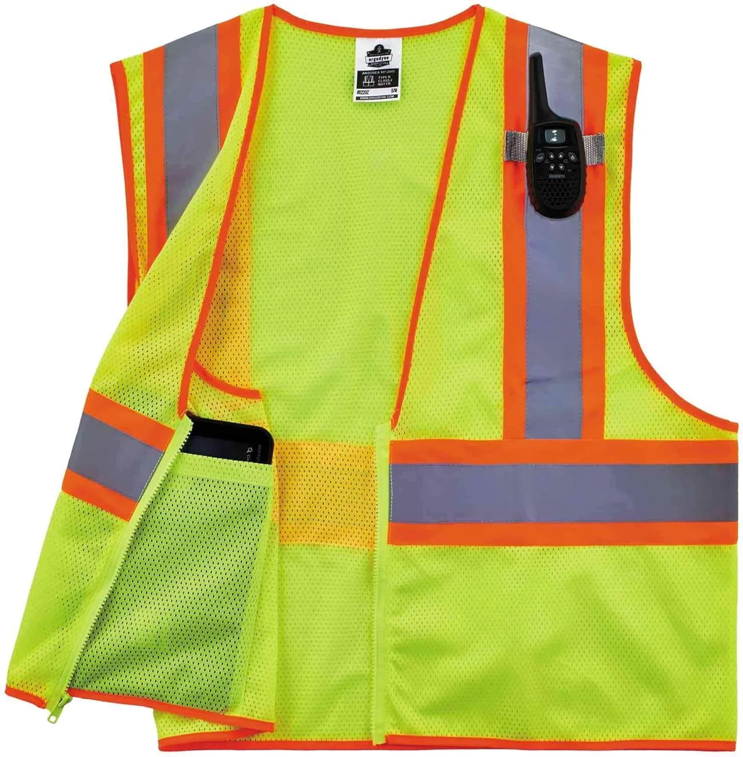 Ergodyne GloWear 8229Z ANSI Economy Two-Tone High Visibility Lime Safety Vest, 2XL/3XL
