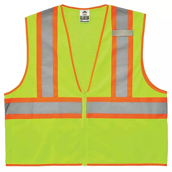 Ergodyne GloWear 8229Z ANSI Economy Two-Tone High Visibility Lime Safety Vest, 2XL/3XL