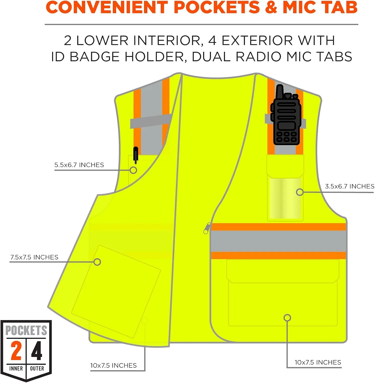 Ergodyne GloWear 8246Z Two-Tone Mesh High-Visibility Safety Vest