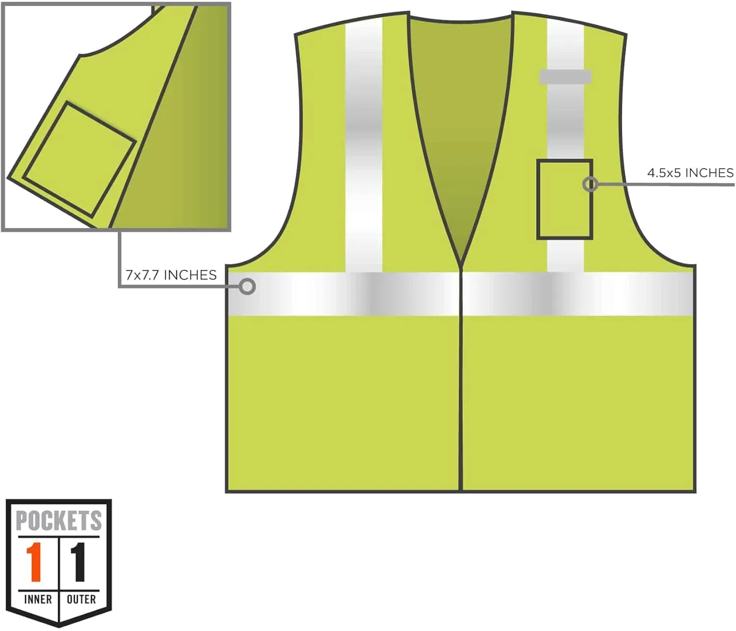 Ergodyne GloWear 8256Z Self-Extinguishing Hi-Vis Safety Vest - Type R Class 2