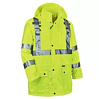 Ergodyne GloWear 8365 Rain Jacket, High Visibility, Reflective, ANSI Compliant outerwear Lime, X-Large