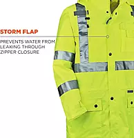 Ergodyne GloWear 8365 Rain Jacket, High Visibility, Reflective, ANSI Compliant outerwear Lime, X-Large