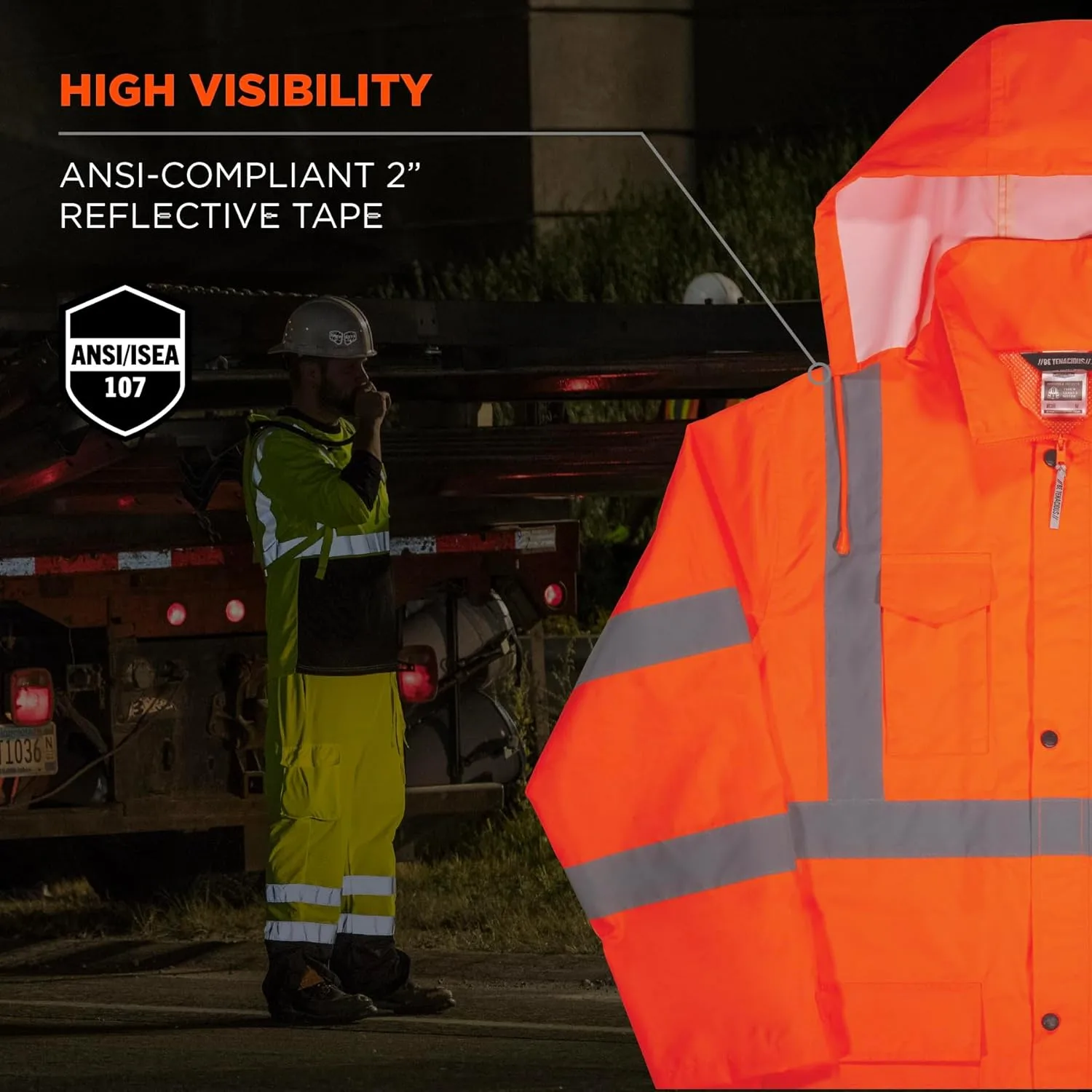 Ergodyne GloWear 8366 Lightweight Type R Class 3 High-Visibility Rain Jacket