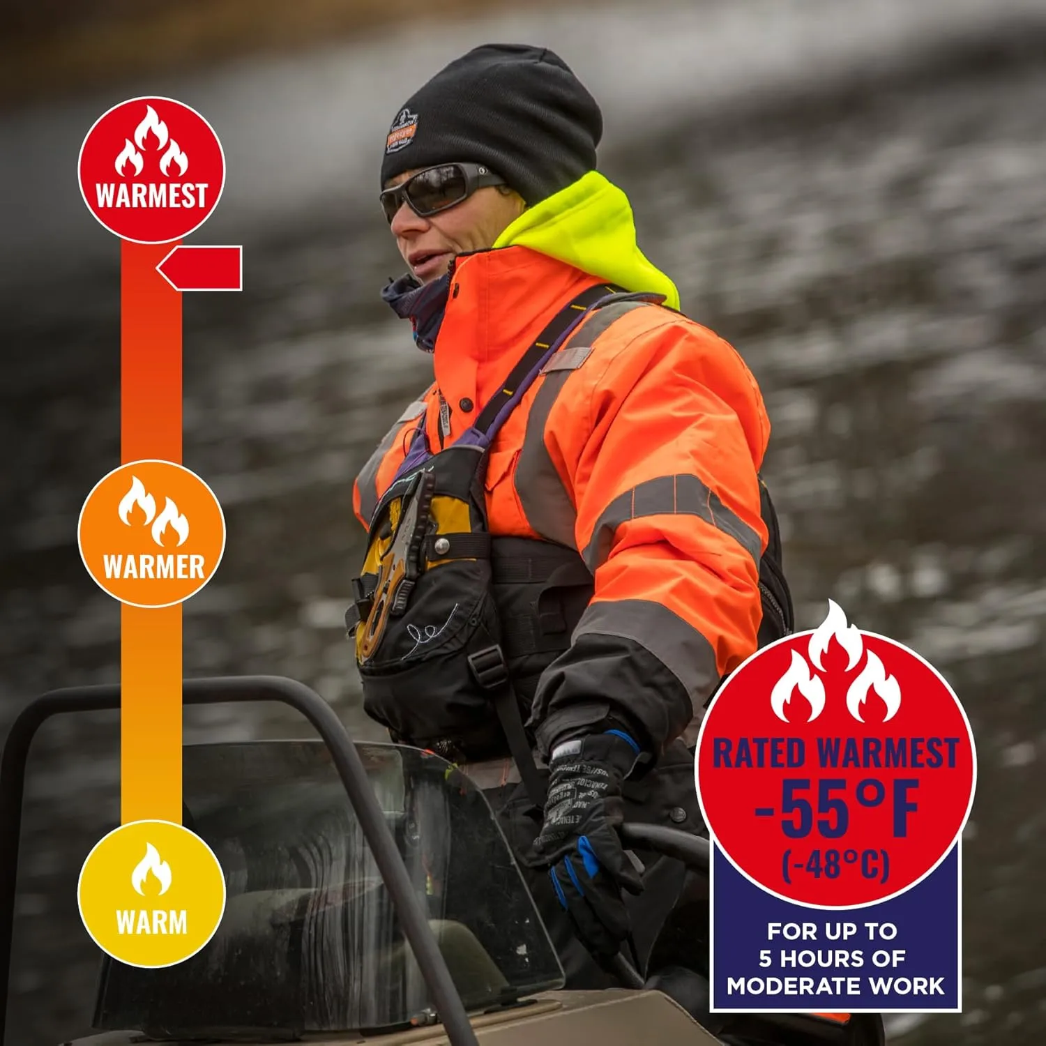 Ergodyne GloWear 8384 Type R Class 3 Hi-Vis Quilted Thermal Parka