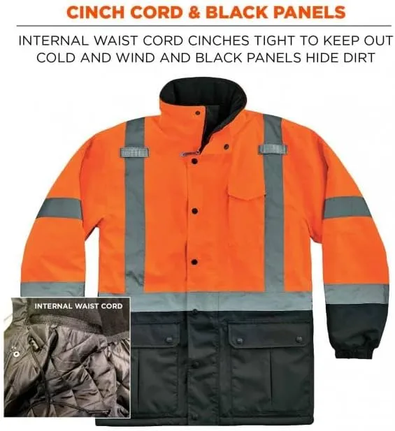 Ergodyne GloWear 8384 Type R Class 3 Hi-Vis Quilted Thermal Parka