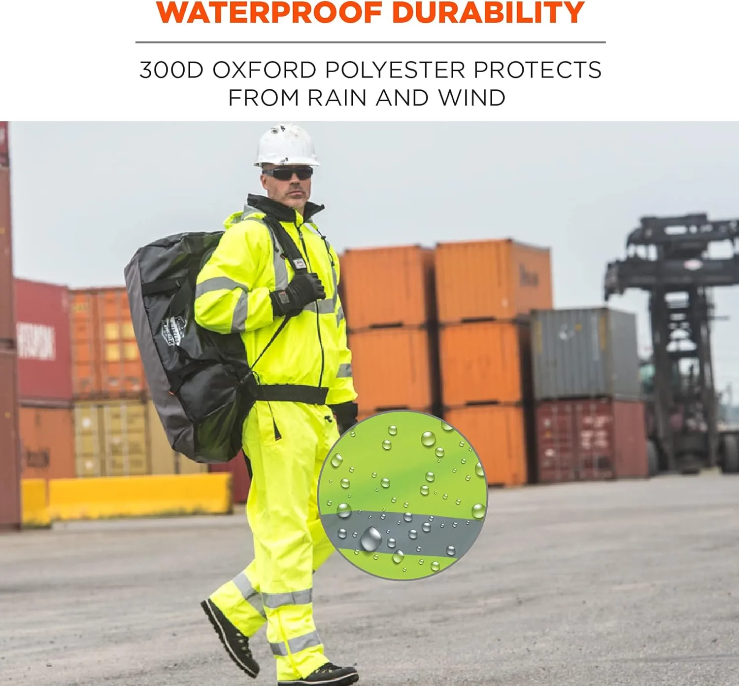 Ergodyne GloWear 8915 Class E Hi-Vis Rain Pants, Medium, Lime