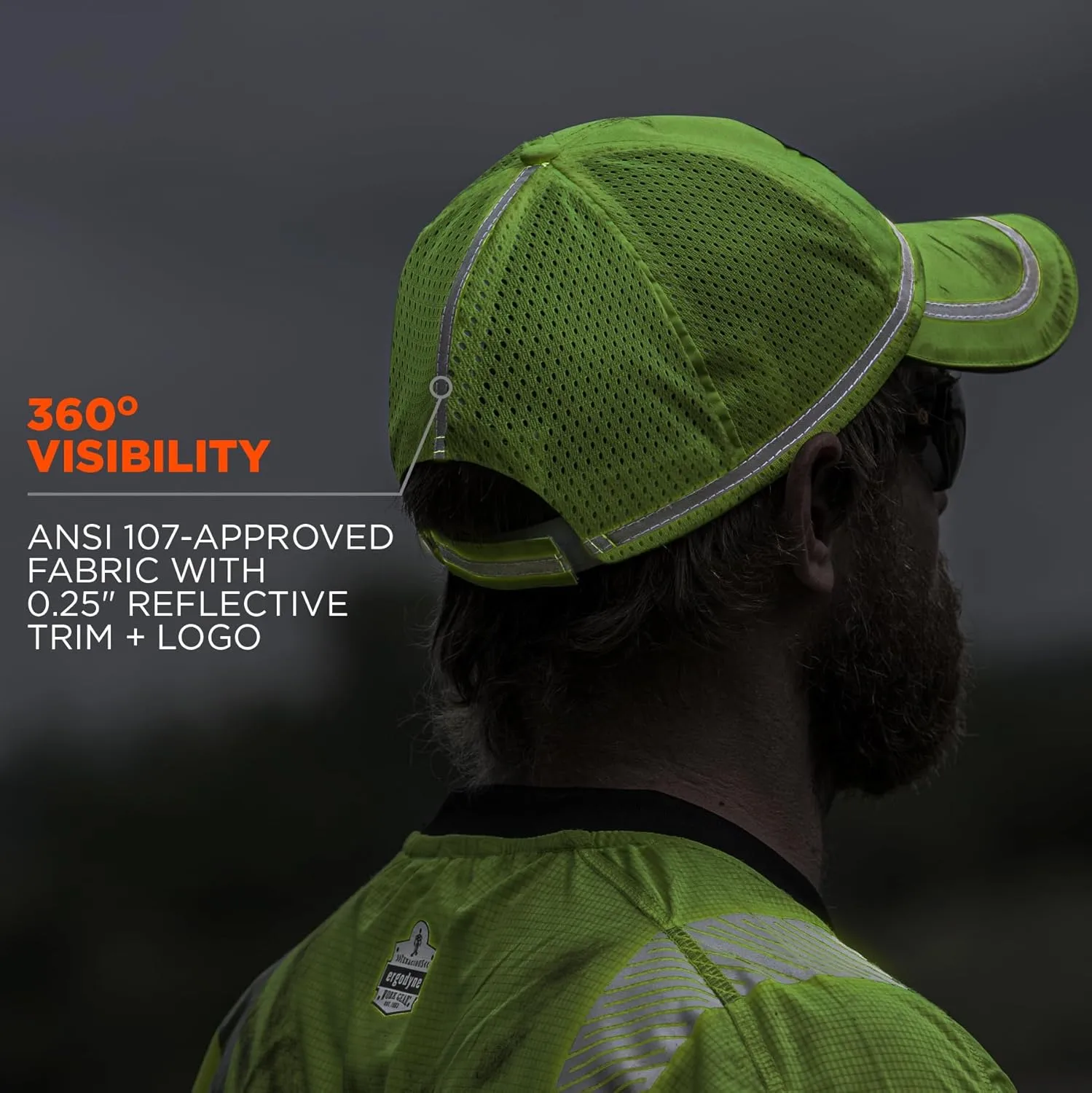 Ergodyne GloWear 8930 Class 2 Hi-Vis Baseball Cap, Lime