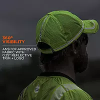 Ergodyne GloWear 8930 Class 2 Hi-Vis Baseball Cap, Lime