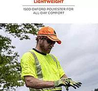Ergodyne GloWear 8930 High Vis Baseball Hat, Breathable Mesh Paneling, Reflective Trim for Enhanced Visibility,Orange