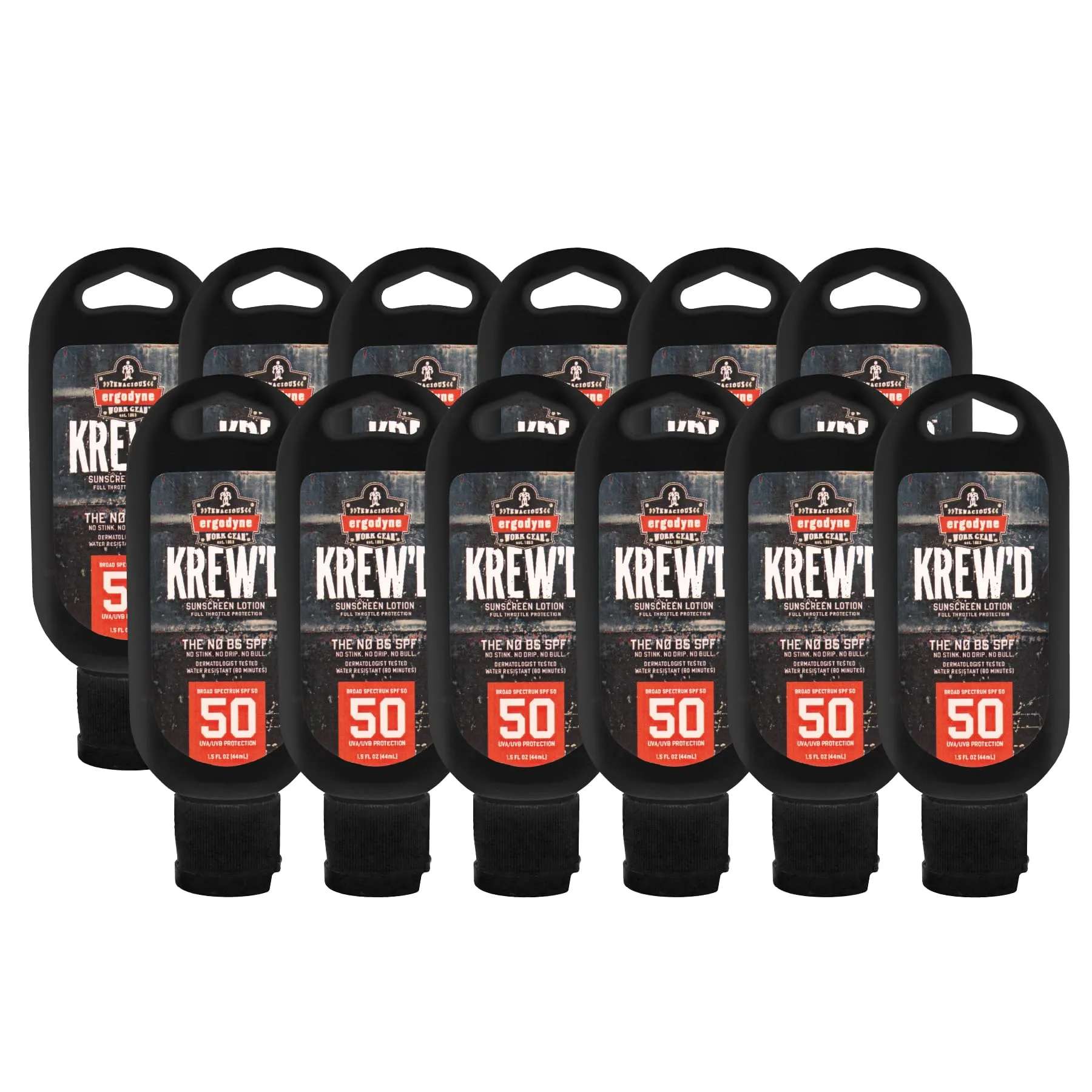 Ergodyne KREW'D SPF 50 Sunscreen Lotion, Broad Spectrum, Water-Resistant