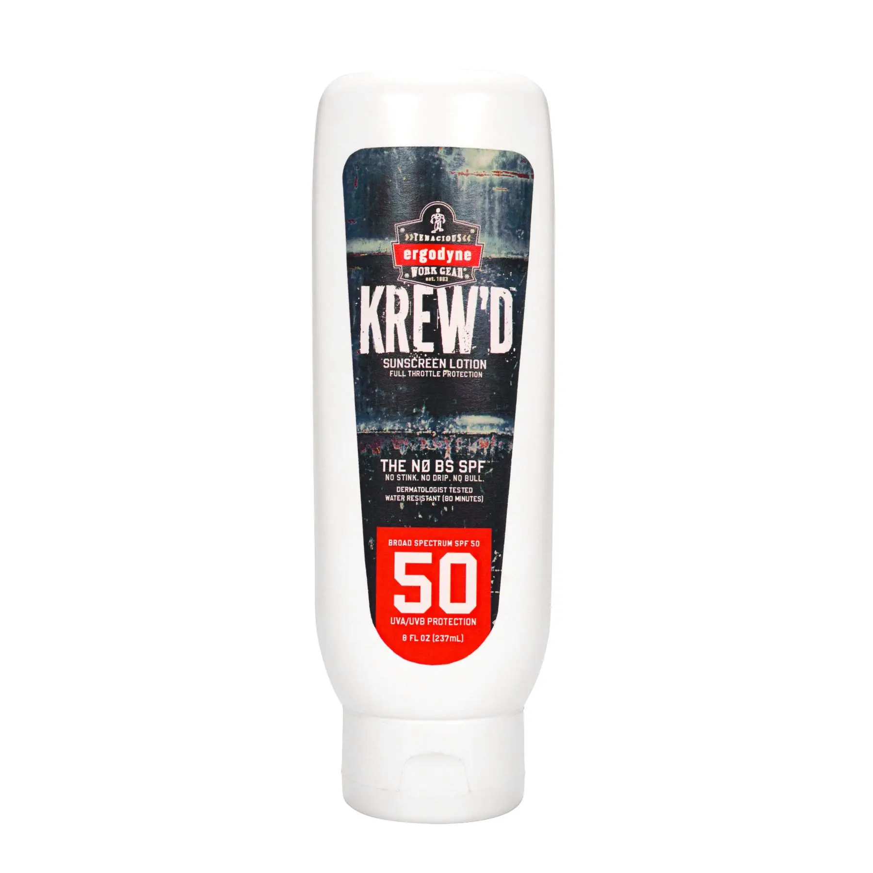 Ergodyne KREW'D SPF 50 Sunscreen Lotion, Broad Spectrum, Water-Resistant