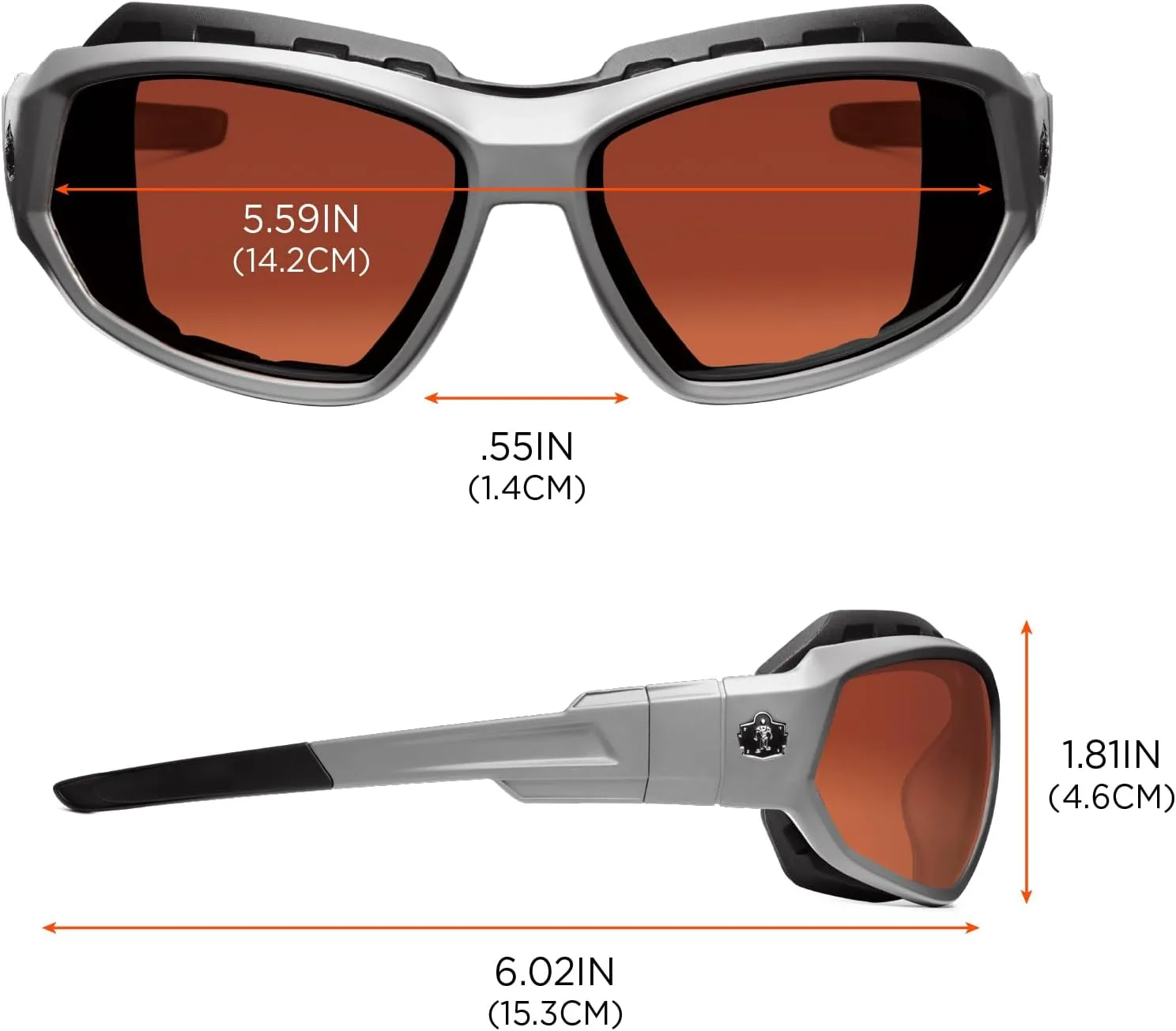 Ergodyne Skullerz LOKI Convertible Polarized Safety Spoggles- Includes Foam Gasket and Strap to Convert to Goggle Polarized
