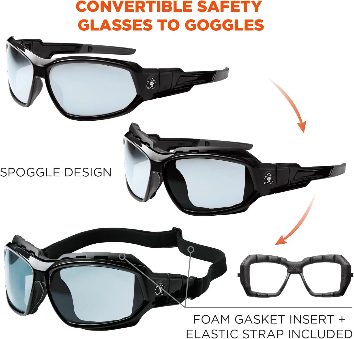Ergodyne Skullerz LOKI Convertible Safety Glasses/Goggles