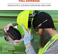 Ergodyne Standard Winter Skull Cap Helmet Liner, Black, One Size