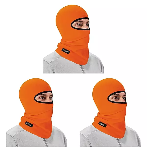 Ergodyne N-Ferno 6821 Winter Ski Mask Balaclava, Thermal Fleece Orange One Size Balaclava Face Mask - Fleece