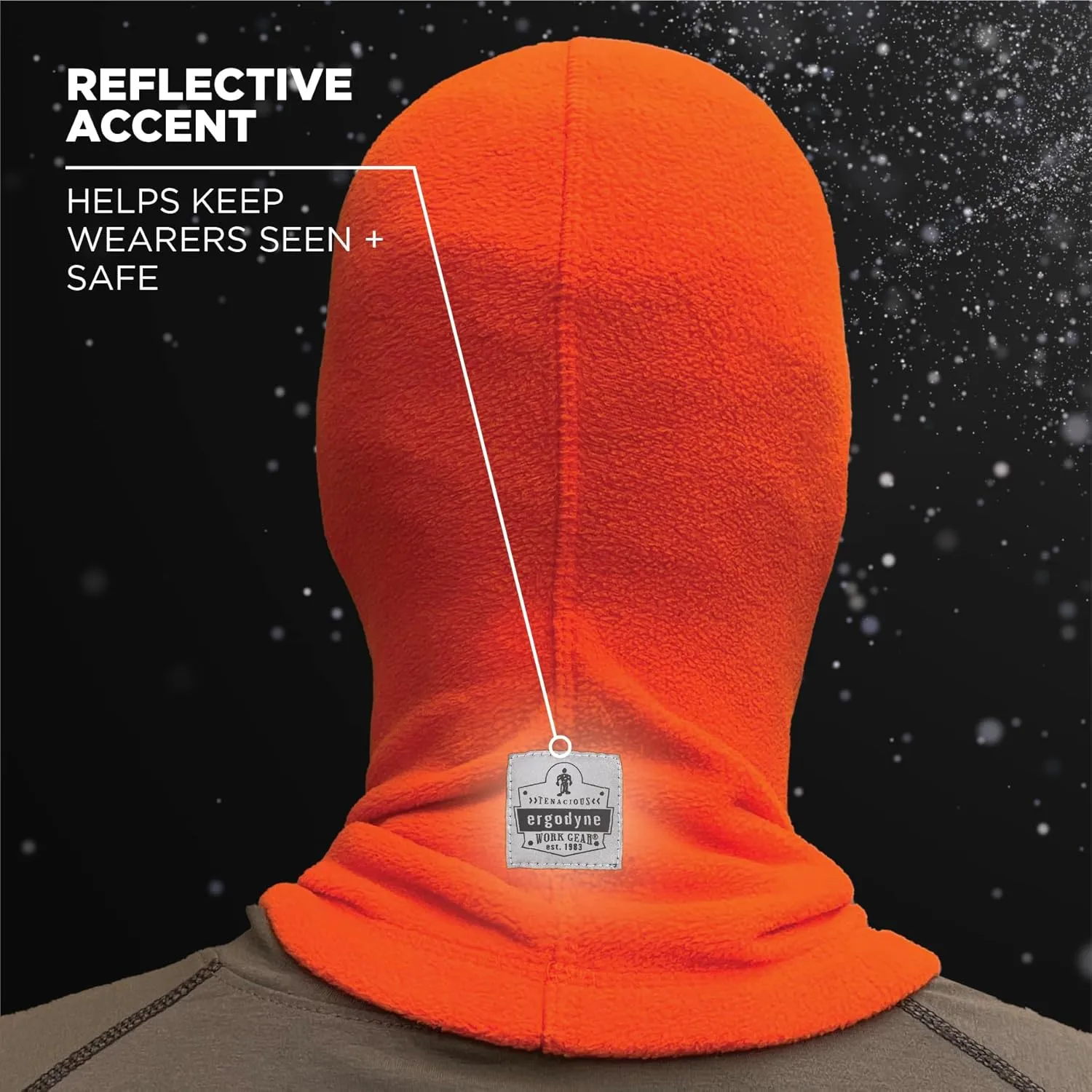 Ergodyne N-Ferno 6821 Winter Ski Mask Balaclava, Thermal Fleece Orange One Size Balaclava Face Mask - Fleece
