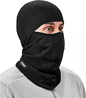 Ergodyne N-Ferno 6823 Balaclava Ski Mask, Wind-Resistant Face Mask, Hinged Design, Each, Black, One Size