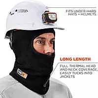 FR Rated Balaclava, Winter Face Mask, Thermal Fire Resistant Modacrylic Fleece, Ergodyne N-Ferno 6828,Black