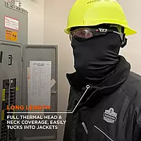 Ergodyne N-Ferno 6832 Spandex Balaclava Face Masks, One Size, Black, Pack Of 12 Masks