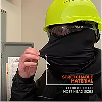 Ergodyne N-Ferno 6832 Spandex Balaclava Face Masks, One Size, Black, Pack Of 12 Masks