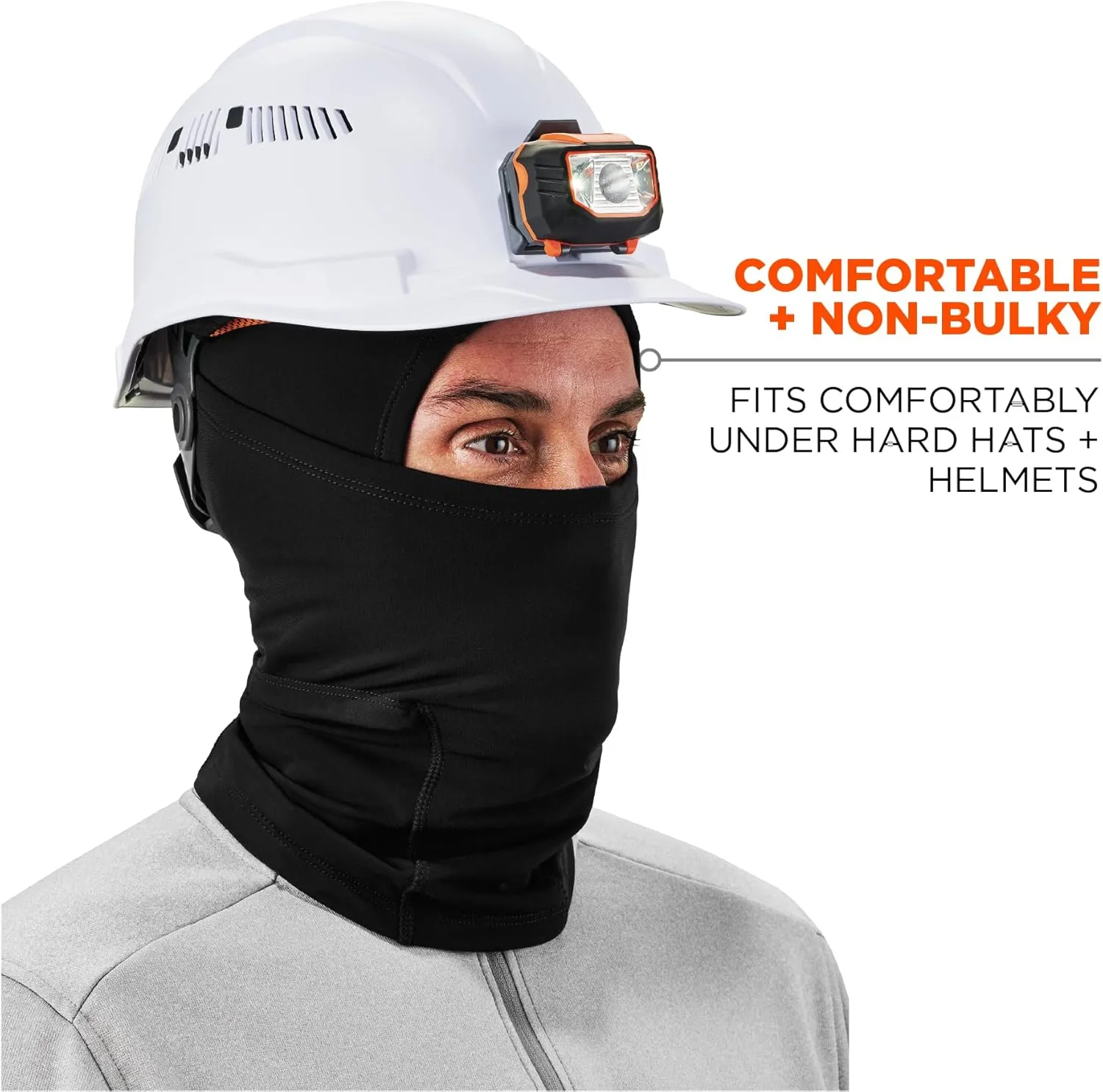 Ergodyne Standard Dual-Layer Balaclava Face Mask, Black, One Size