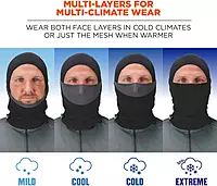 Ergodyne Standard Dual-Layer Balaclava Face Mask, Black, One Size