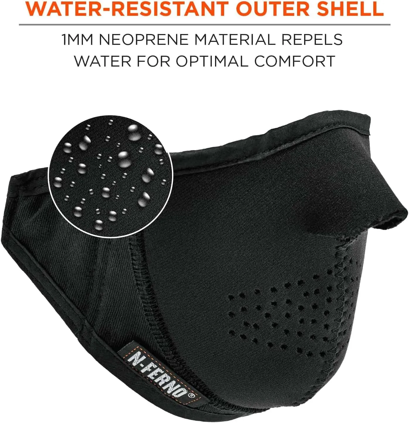 Detachable Neoprene Mouthpiece for Winter Liners, Ergodyne N-Ferno 6874,Black Mask