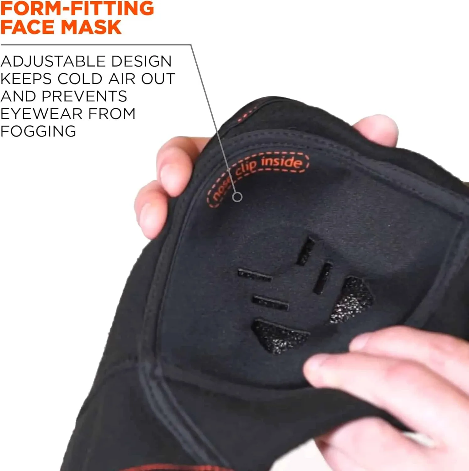 Ergodyne N-Ferno 6970 Balaclava with Detachable Heat Exchanger Face Mask, Winter Ski Mask, Black