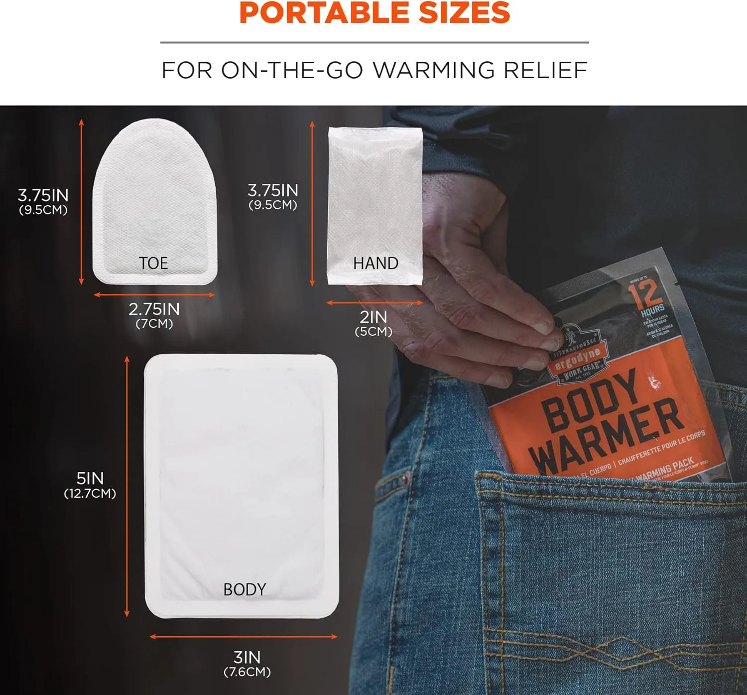 Ergodyne N-Ferno 6994 Adhesive Body, Toe, Hand Warmers Variety Pack, Disposable, Up to 12 Hours of Warming