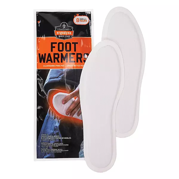 Ergodyne N-Ferno 6995 Foot Warming Packs, 3in x 10in, White, Case Of 20 Packs