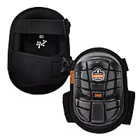 Ergodyne ProFlex 345 Professional Knee Pads, Protective Long Cap, Injected Gel Padded Technology, Adjustable Straps, Black
