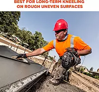 Ergodyne ProFlex 345 Professional Knee Pads, Protective Long Cap, Injected Gel Padded Technology, Adjustable Straps, Black