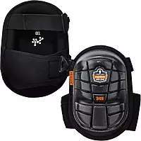 Ergodyne ProFlex 345 Professional Knee Pads, Protective Long Cap, Injected Gel Padded Technology, Adjustable Straps, Black