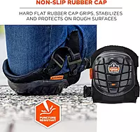 Ergodyne ProFlex 357 Professional Knee Pads, Protective Short Cap, Lightweight Gel Padded Technology, Adjustable Straps