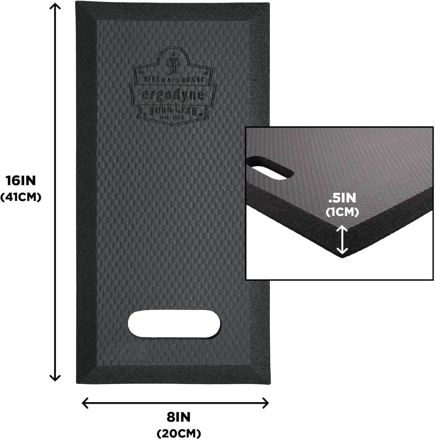 Ergodyne ProFlex Kneeling Pad, Thin Foam NBR Knee Cushion, Portable